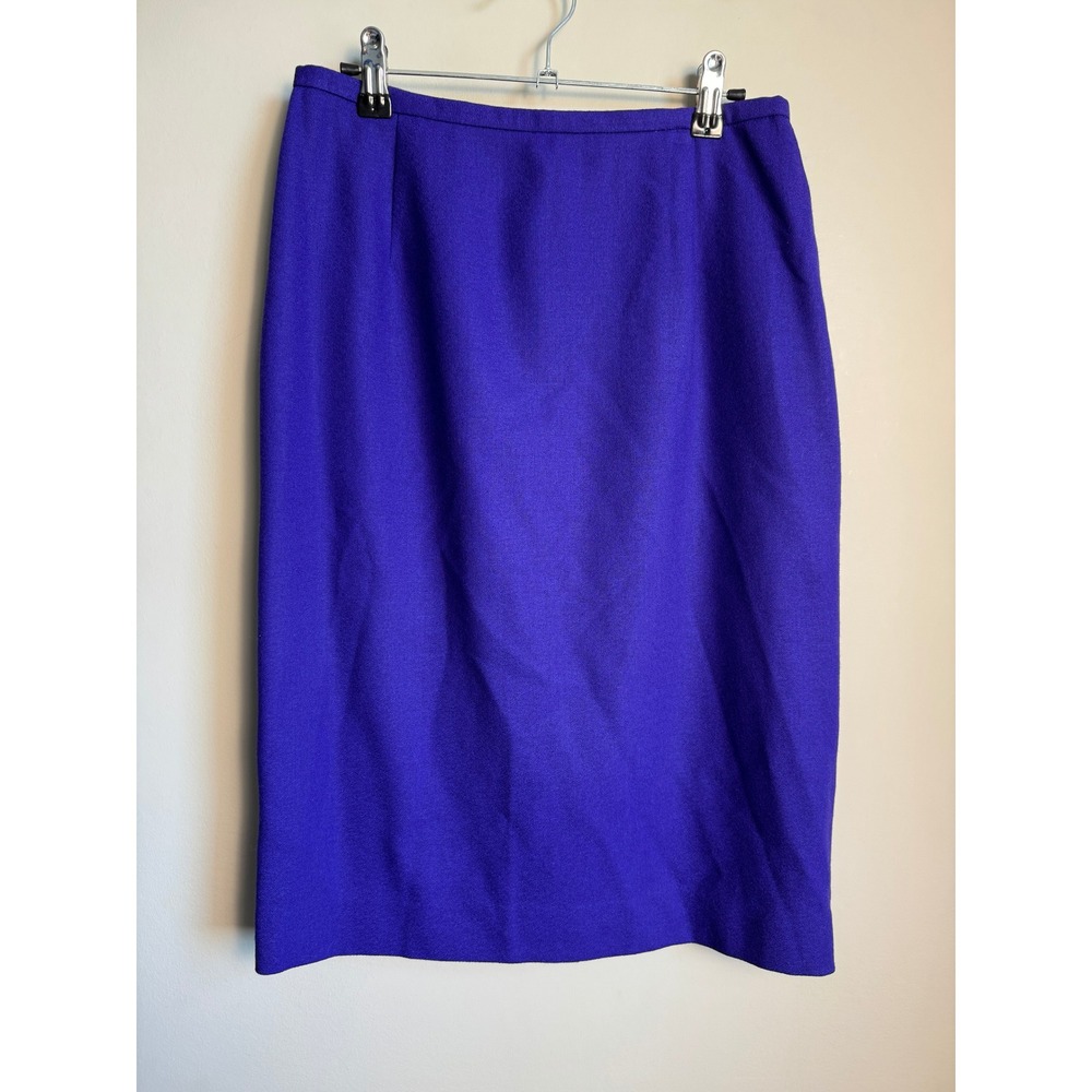 Rena Rowan Separates Purple Pure New Wool Skirt 10 Vintage Career Minimalist